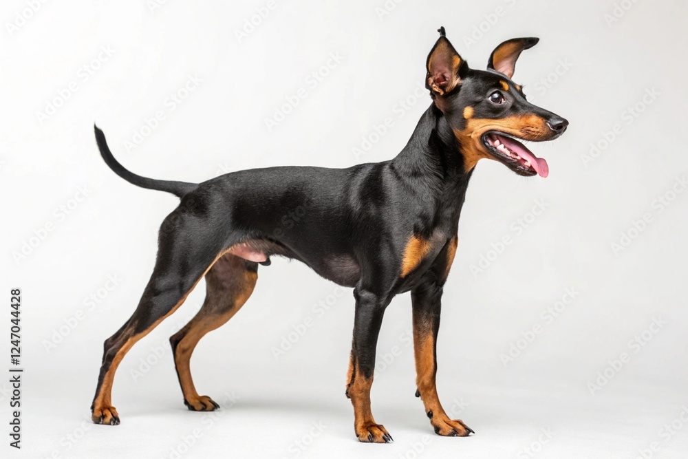 manchester terrier toy dog isolated on white background manchester terrier toy dog isolated on white background