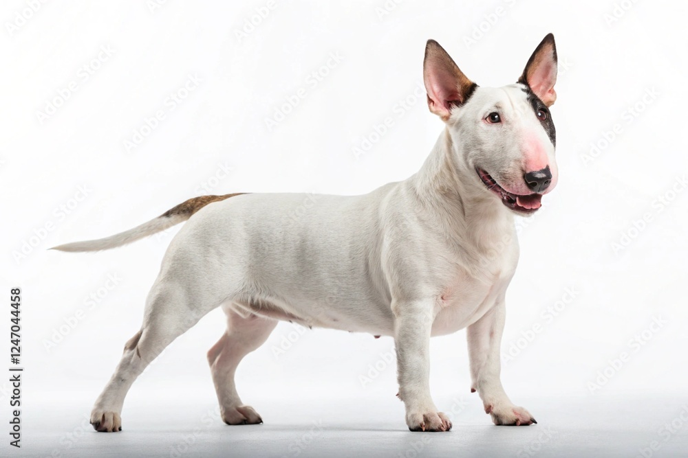 miniature bull terrier dog isolated on white background miniature bull terrier dog isolated on white background