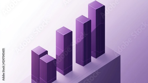 Ascending purple 3D bar graph showing growth, progress, and success. Free Download Ascending purple 3D bar graph showing growth, progress, and success. - GFXLoad