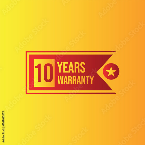 10 years warranty badge for packaging sticker warranty circle star sticker badge