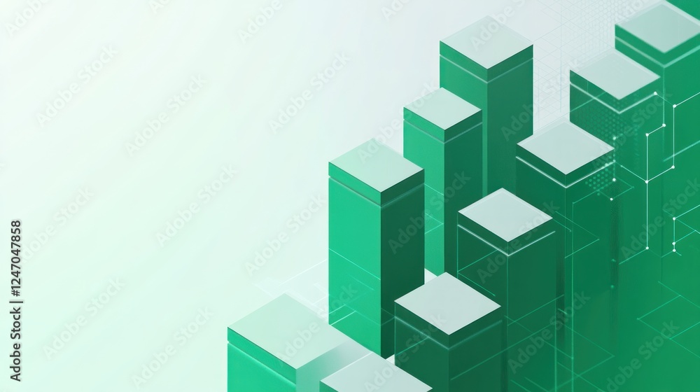 Abstract green isometric city skyline. Abstract green isometric city skyline.