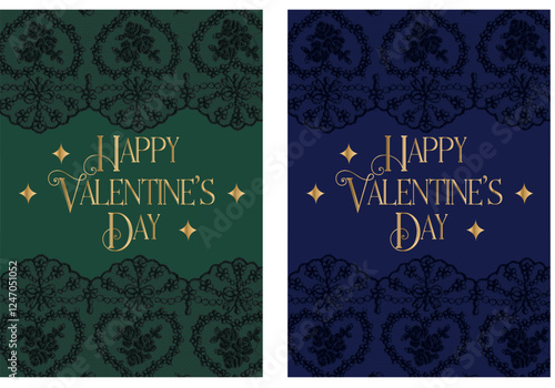 Set of Luxury Valentine's day cards. Cute love sale flyer template, poster, label, ad, copy space, cover, banner design set. Modern typography art background. Trendy style. Vector illustration	