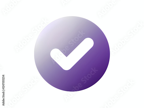 Round Purple Checkmark Confirm Button