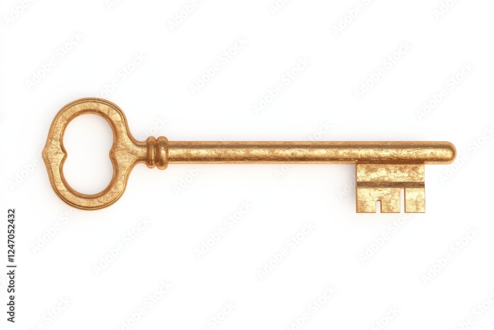 Golden key symbolizes access and prosperity, highlighting wealth and success Golden key symbolizes access and prosperity, highlighting wealth and success
