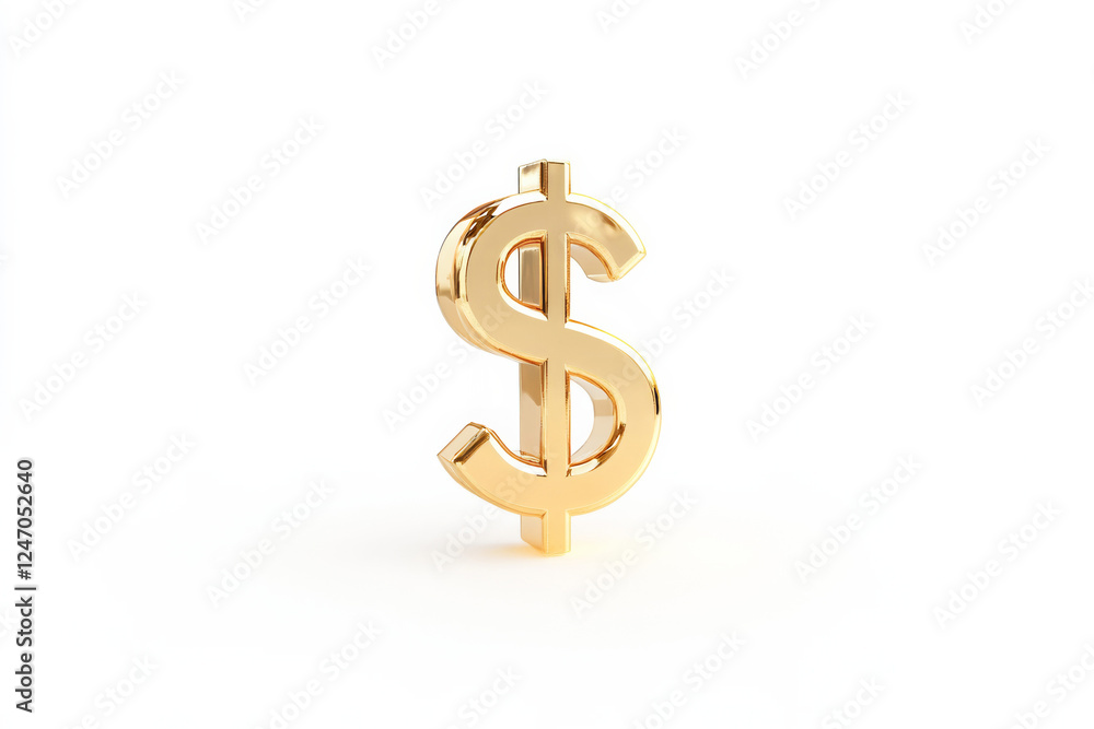 Golden dollar symbol representing wealth and financial growth in a minimalist design for modern contexts Golden dollar symbol representing wealth and financial growth in a minimalist design for modern contexts
