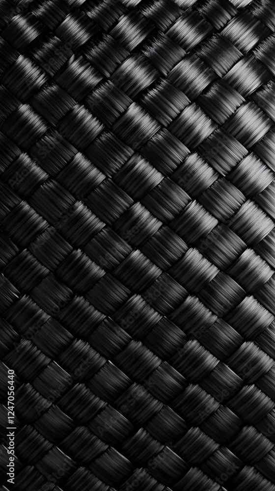 Fototapeta premium Close-up of a carbon fiber material with a woven pattern