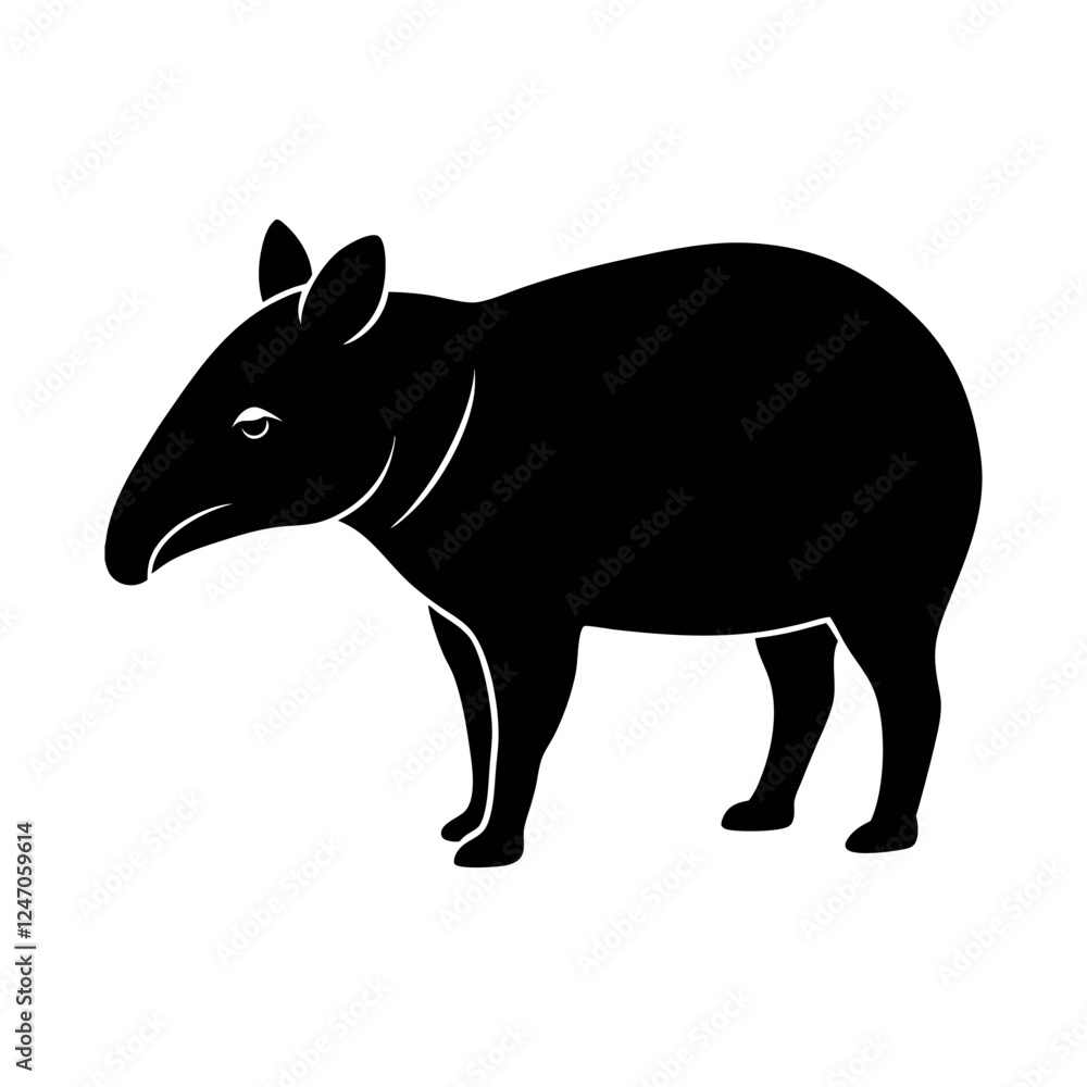 Modern Tapir Silhouette Vectors for Logo and Icon Designs Modern Tapir Silhouette Vectors for Logo and Icon Designs
