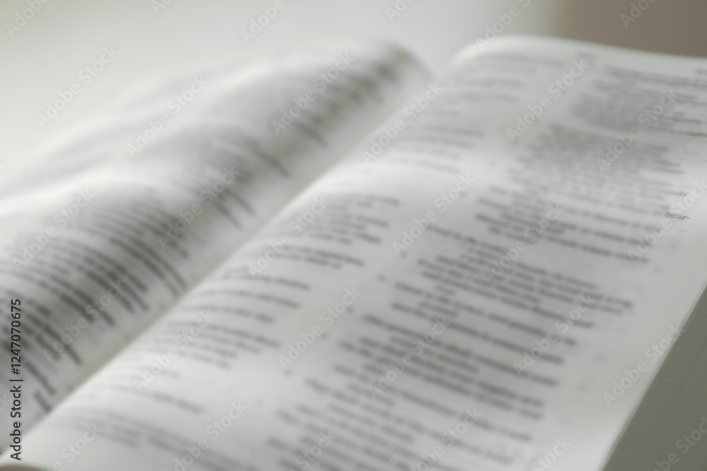 Fototapeta premium Open Holy Bible in English language, closeup