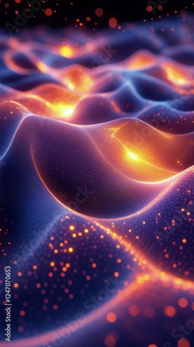 Swirling patterns of light create a vibrant abstract design in a nighttime co...