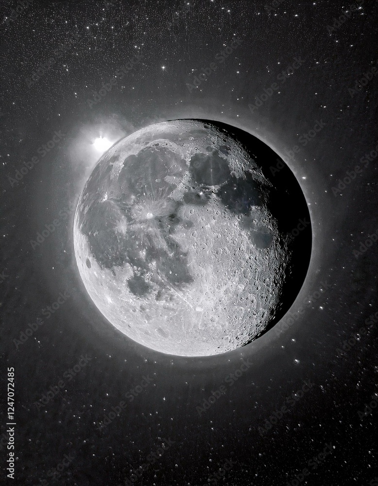 Obraz premium Imagen de la luna en alta definición en el espacio