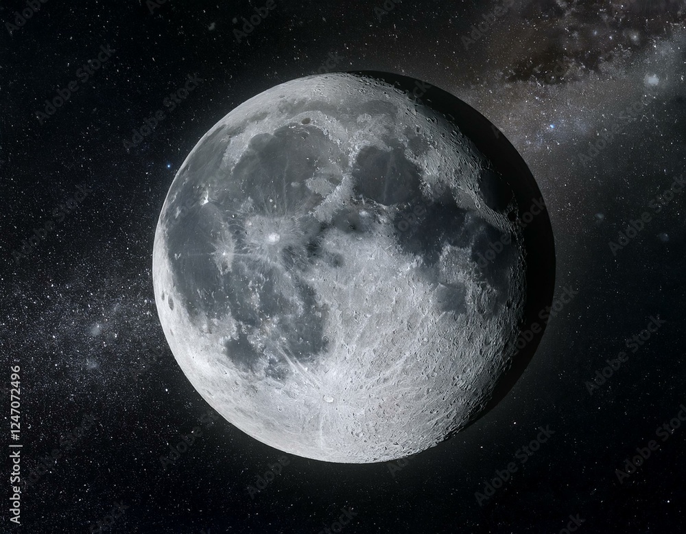 Fototapeta premium Imagen de la luna en alta definición en el espacio