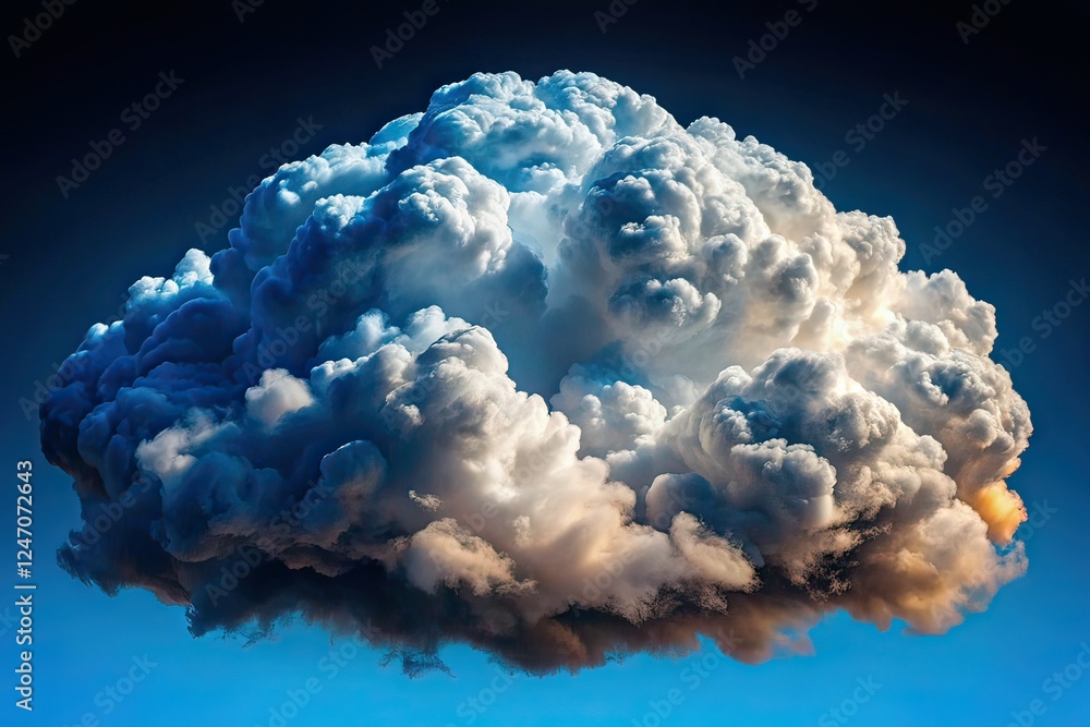 Naklejka premium Isolated Massive Cloud, High Depth of Field, Big Cumulus Cloud, Stunning Cloud Formation