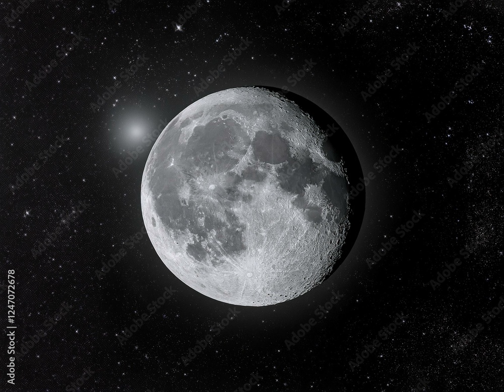 Fototapeta premium Imagen de la luna en alta definición en el espacio