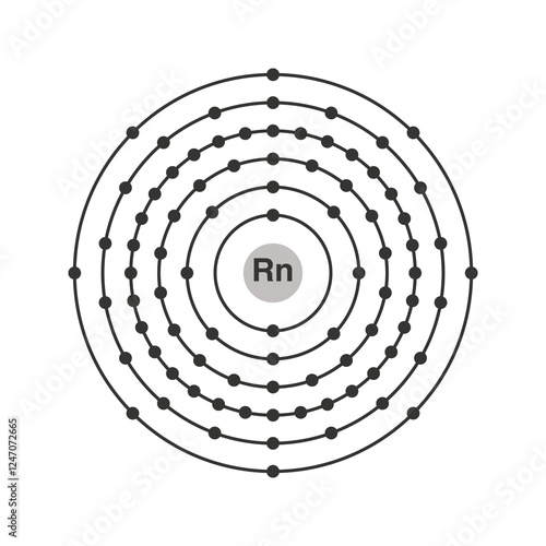Radon Atom Electron Shell