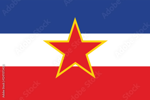 Yugoslavian flag. Yugoslavian heritage.Yugoslavian national pride. Vector illustration 
