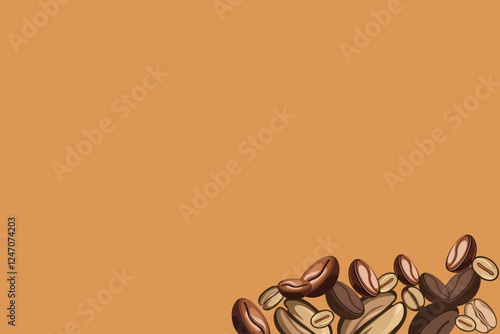 Stack of coffee beans theme template background.