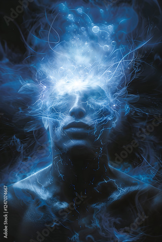 The Mind's Realms: A Striking Illustration of Exceptional Psionic Powers and Deep Meditation photo