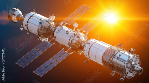 Fototapeta Naklejka Na Ścianę i Meble -  Exploring space technology international space station astronautics space engineering innovation future