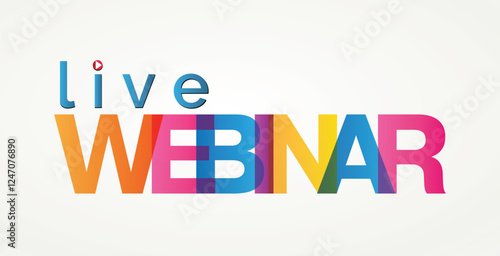 Live Webinar with play Button, icon. Live Webinar label. Vector illustration creative