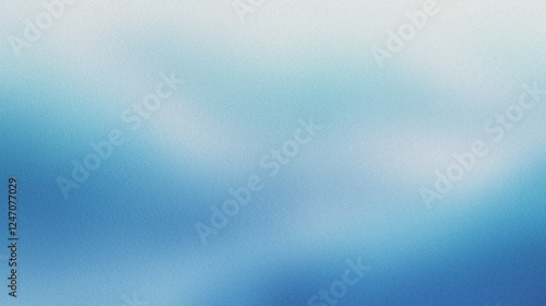 Grainy noisy gradient background, abstract noise texture, blurred vibrant colors, blue and white hues, poster header backdrop design