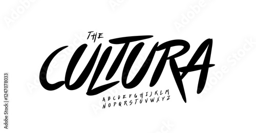 Expressive brushstroke font, bold cursive letters, dynamic streetwear font with clean brushpen style. Urban typeface, trendy handdrawn typography, contemporary creative lettering. Vector typeset