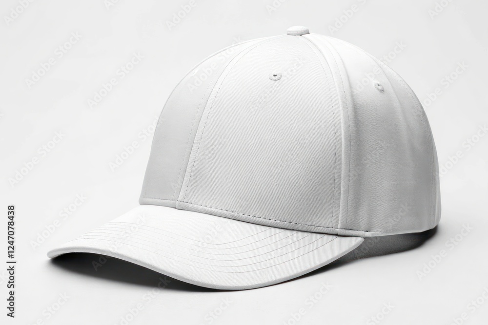 Fototapeta premium Minimal white baseball cap on a plain background