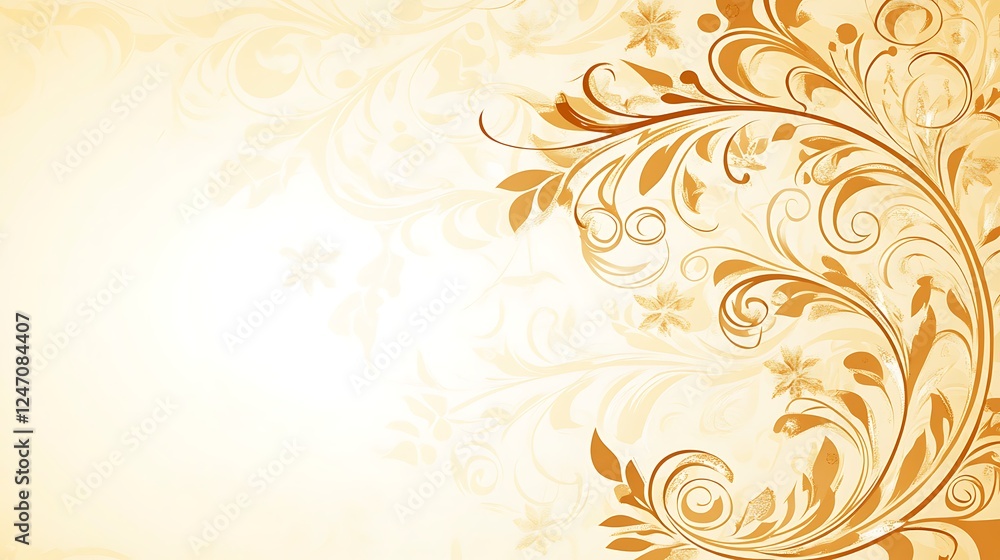 Elegant Golden Floral Design Background Illustration Elegant Golden Floral Design Background Illustration