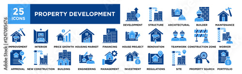 Property Development icon collection set. Containing design Property Development, Built Structure, Architectural, Builder, Home Maintenance