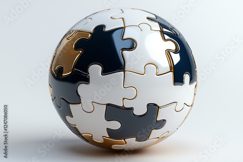 Obraz na płótnie globe puzzle isolated on white