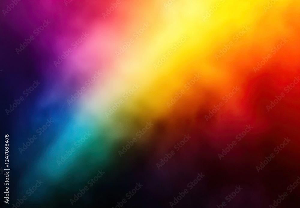 A blurred rainbow, colorful and bright, set against a dark background A blurred rainbow, colorful and bright, set against a dark background