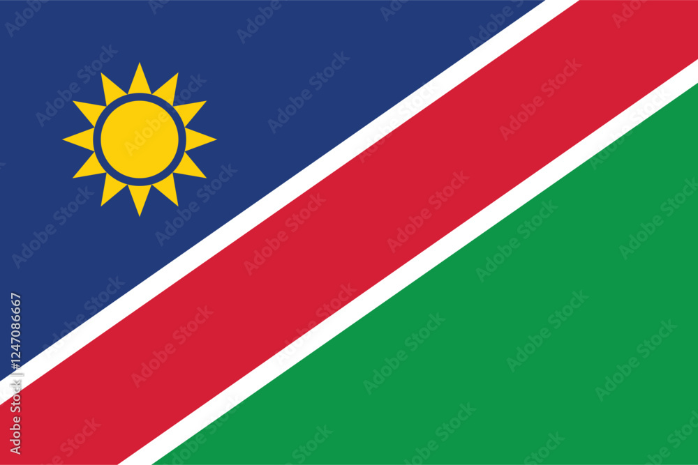 Fototapeta premium Namibia National Flag Vector Design with Actual Measurement