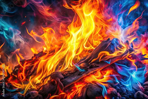 Low Light Flame Paint Abstract Background Art