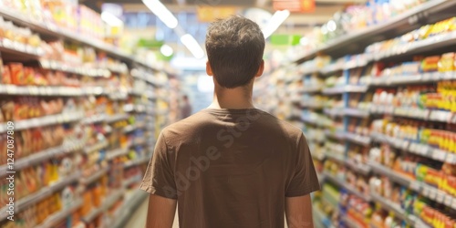 Wallpaper Mural Evaluating products at a grocery store based on nutrition, price, and ingredients to exhibit informed consumer behavior Torontodigital.ca