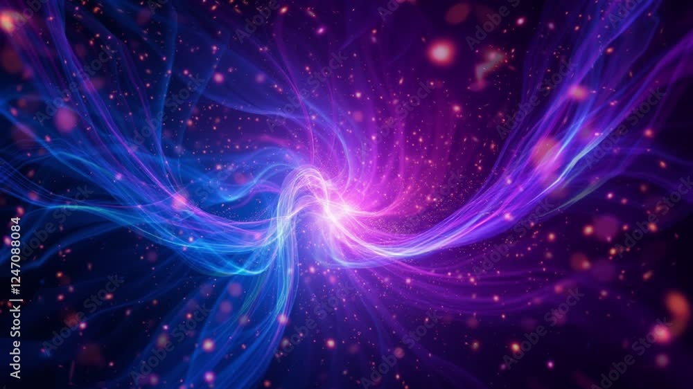 Blue and Purple Neon Light Waves Background - Abstract Sci-Fi Energy Swirl. Seamless looping Blue and Purple Neon Light Waves Background - Abstract Sci-Fi Energy Swirl. Seamless looping