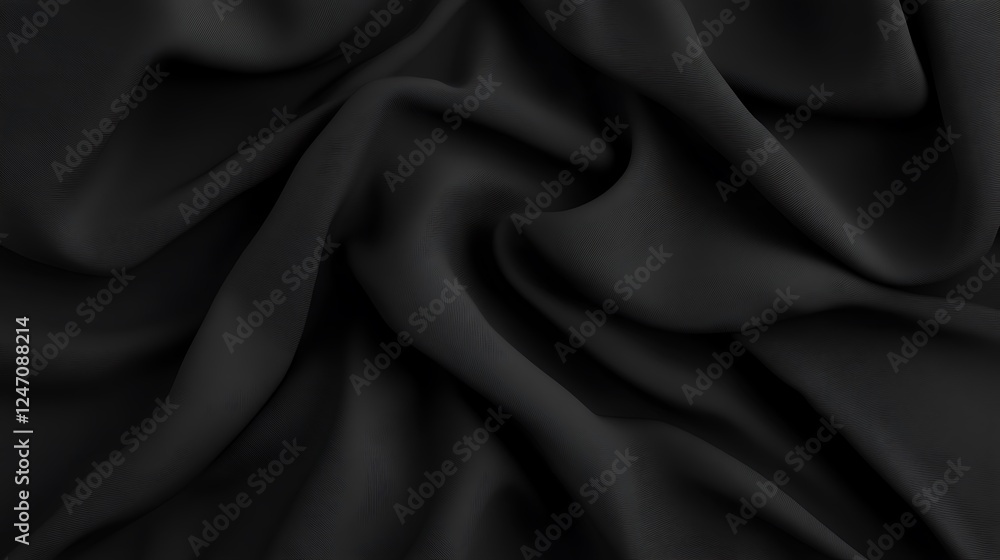 Fototapeta premium Draped black fabric texture
