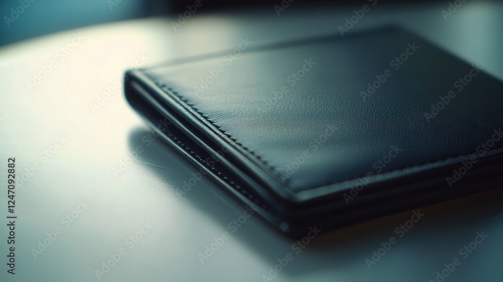Close-up of a leather wallet with a minimalist design on a white surface. Perfect for men s fashion or accessory marketing. Close-up of a leather wallet with a minimalist design on a white surface. Perfect for men s fashion or accessory marketing.