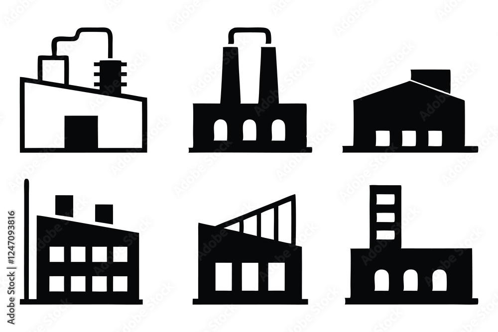 6 Set Of factory black silhouette 6 Set Of factory black silhouette