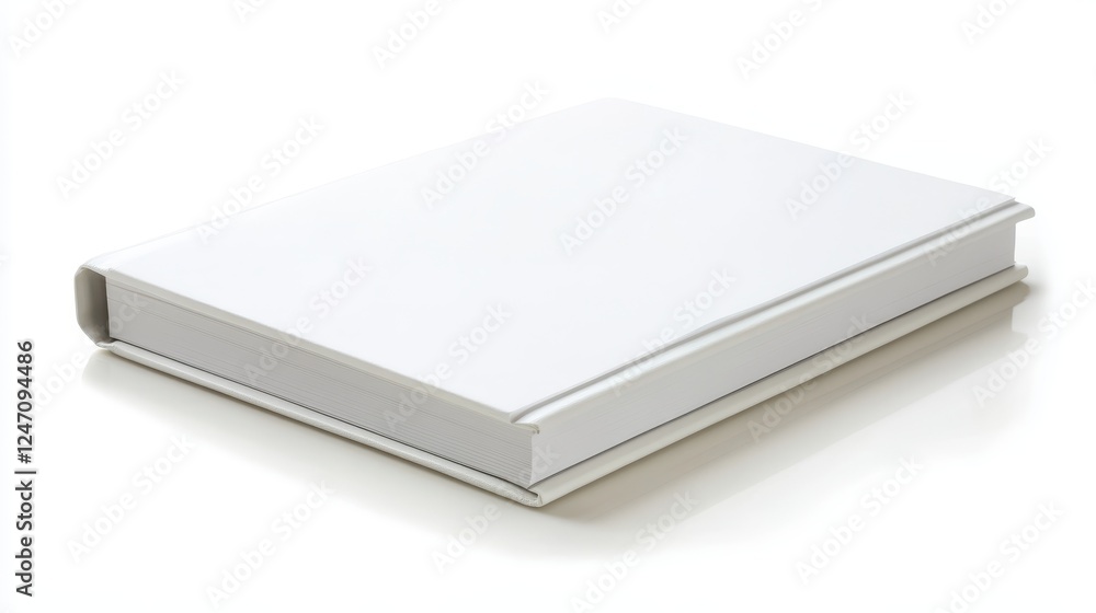 A clean white notebook isolated on a white background. Ideal for stationery or office supplies advertising. A clean white notebook isolated on a white background. Ideal for stationery or office supplies advertising.