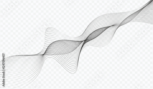 Abstract Curved Wavy Lines - Futuristic Tech Motion Background