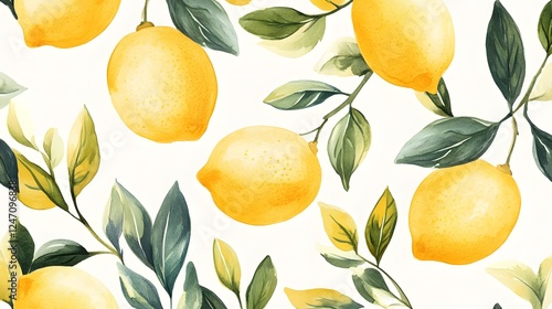 Lemon print pattern, vintage illustration
