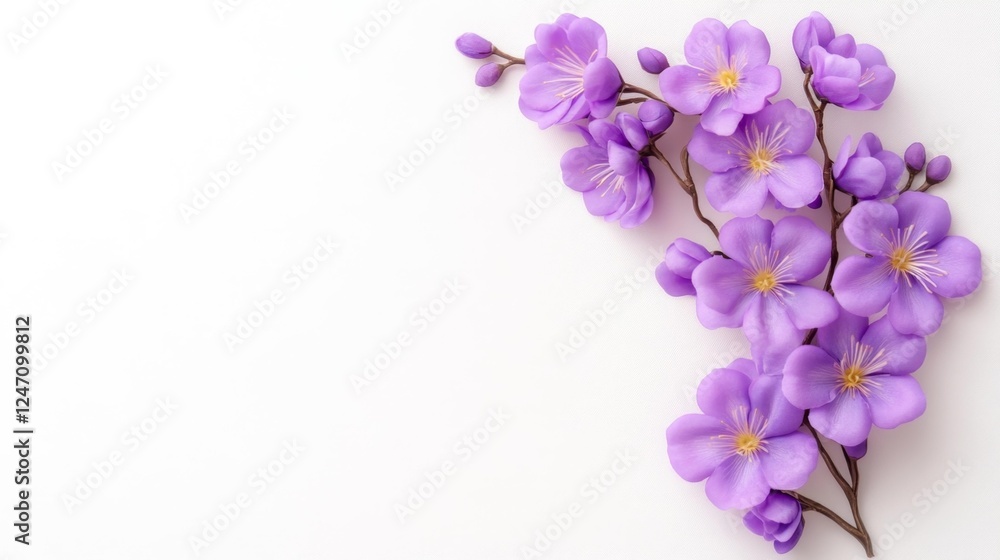 custom made wallpaper toronto digitalDelicate Purple Cherry Blossoms on White. Generative AI