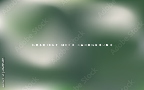 Abstract wavy green background with gradient mesh. Blurred fluid colorful background. Modern design template for web covers, ad banners, posters, brochures etc