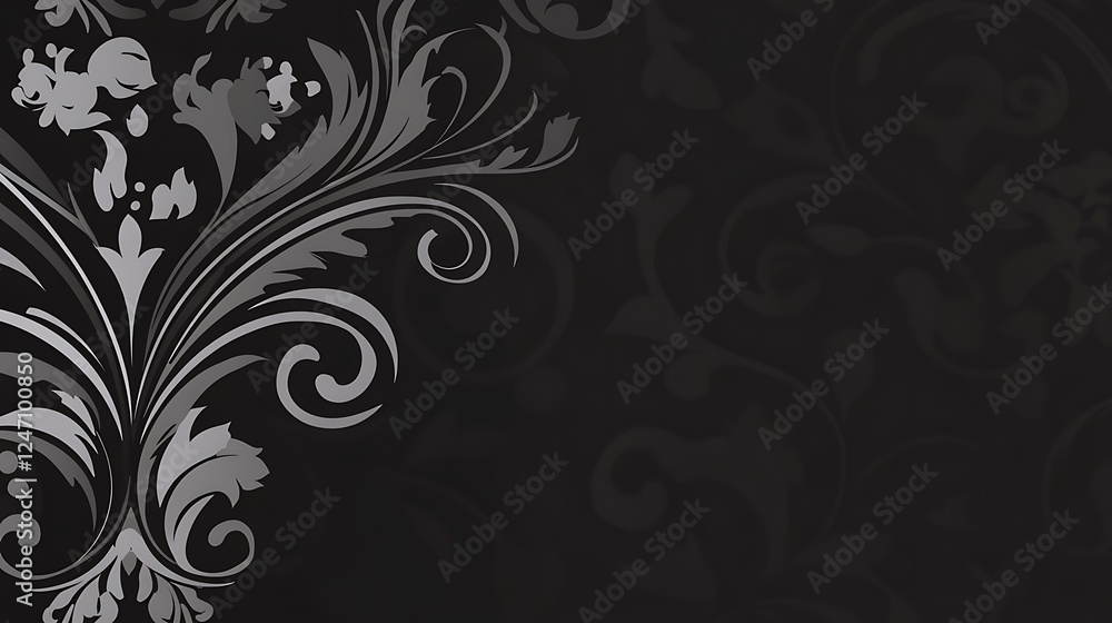 Elegant floral design, dark background, invitation Elegant floral design, dark background, invitation
