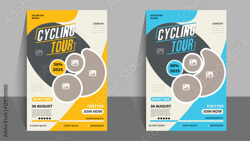 Eye-catching flyer design for cycling events, featuring customizable layouts, bold graphics, and vibrant colors to attract participants.