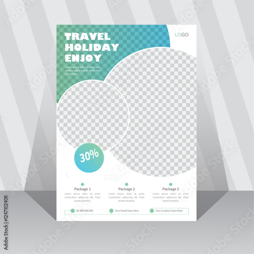 Creative travel flyer design template, tour flyer, tourism color a4 print ready flyer.