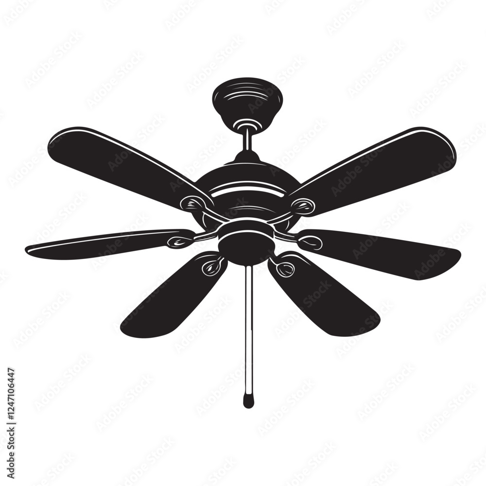 Classic Ceiling Fan Outline – Scalable Vector Design Classic Ceiling Fan Outline – Scalable Vector Design