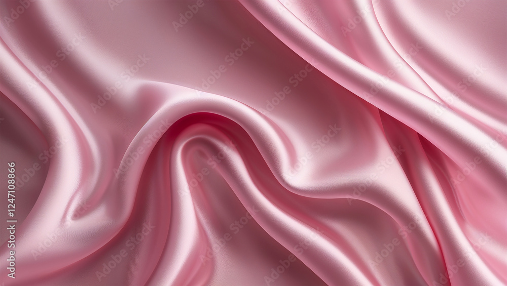 Obraz premium Pastel pink silk fabric background - smooth, elegant folds and evenly lit