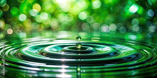 Wallpaper Mural Minimalist Liquid Circle, Green, Sophisticated Photography Torontodigital.ca