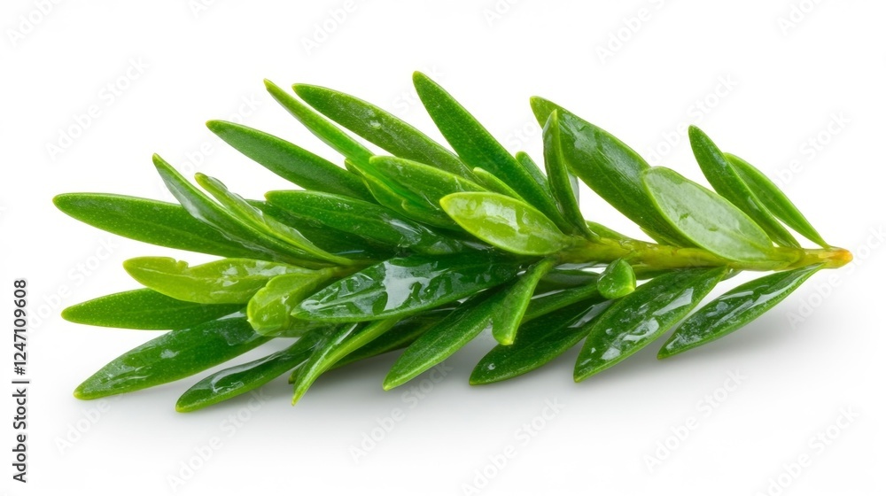 Fresh Green Glossy Herbal Plant Isolated. Generative AI Fresh Green Glossy Herbal Plant Isolated. Generative AI