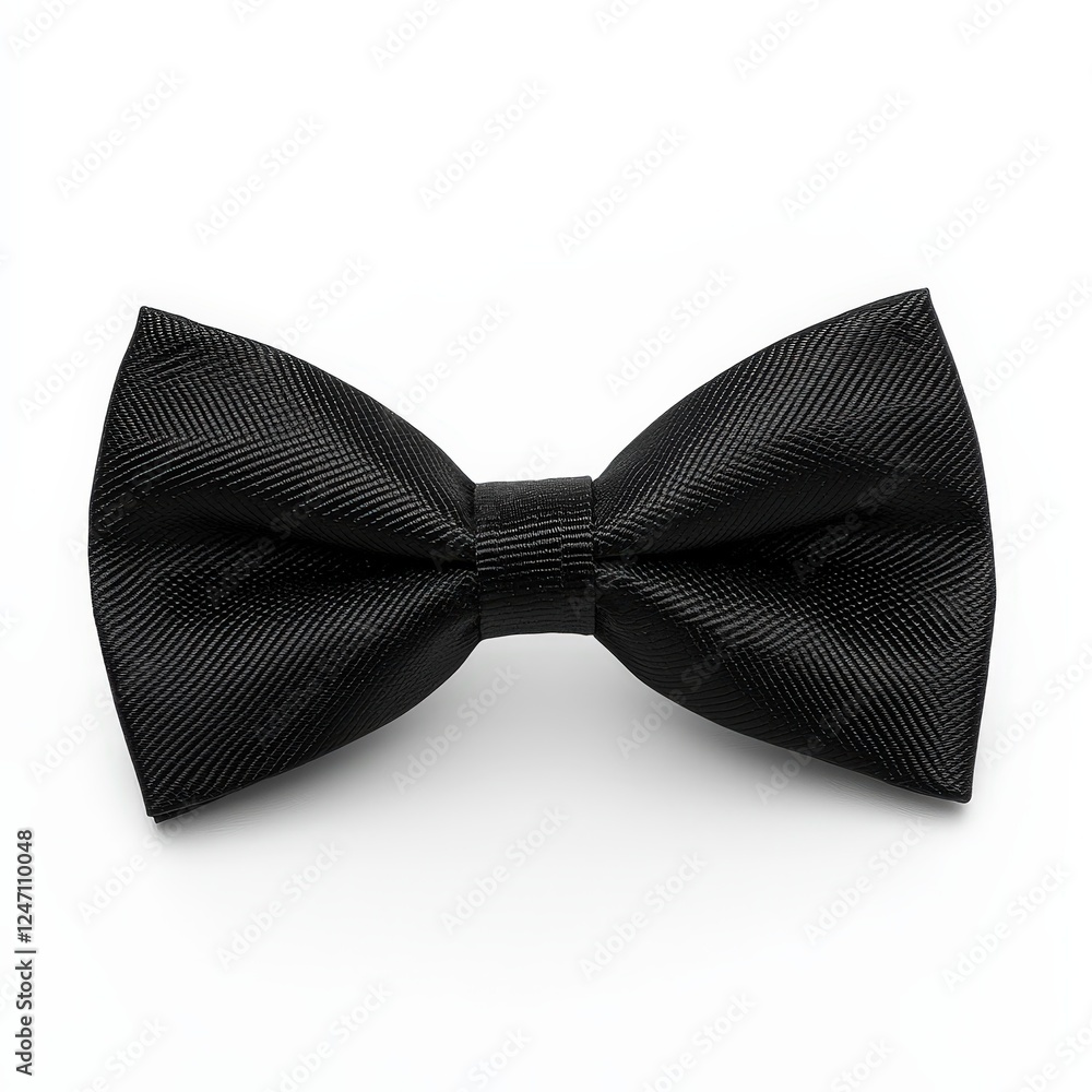 Classic black bow tie on white, symbolizing sophistication and formal wear. Ideal for fashion, weddings, or event promotions, adding a touch of elegance. Classic black bow tie on white, symbolizing sophistication and formal wear. Ideal for fashion, weddings, or event promotions, adding a touch of elegance.